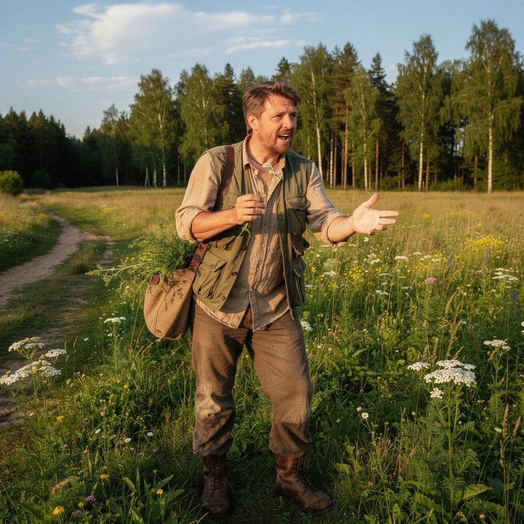 Rankomis surinktos laukinės žolės, paruoštos tradicinei arbatai, puikiai išdėstytos ant stalo.