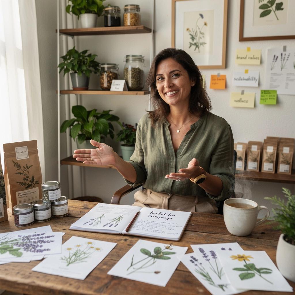 Laukiniai augalai pievoje, iš kurių gaminama arbata, su saulės spinduliais, krentančiais ant jų.